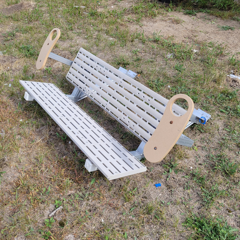 Call For Info - Aluminum Bench with Titan Seat and Back Plank, LA Brackets Welded On (Fits Only New Style LA Sectional Dock). TR#5351188