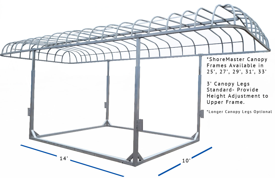 Lake Area Docks SeaLegs Canopy Frame with dimensions