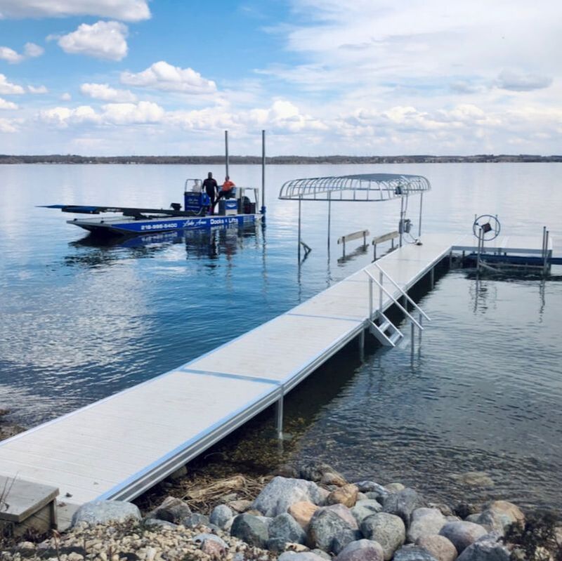 lake area dock and lift barge services, new LA Dock