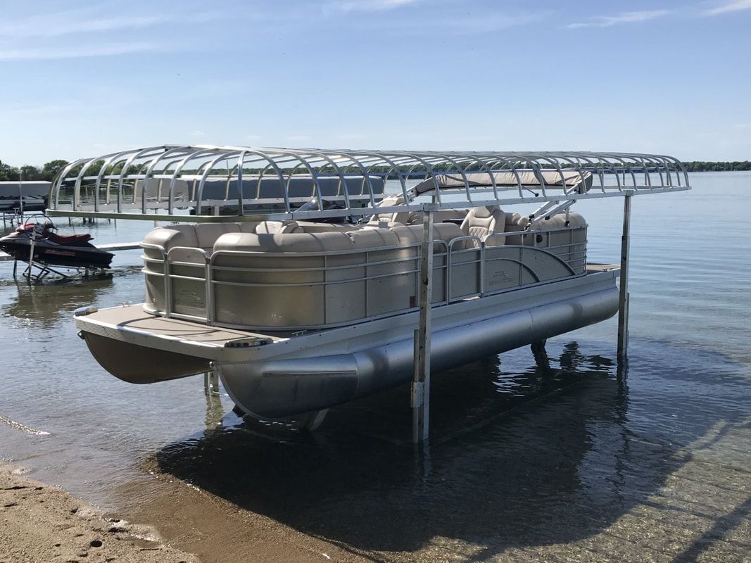 Lake Area Docks and Lifts Freestanding SeaLegs Canopy System