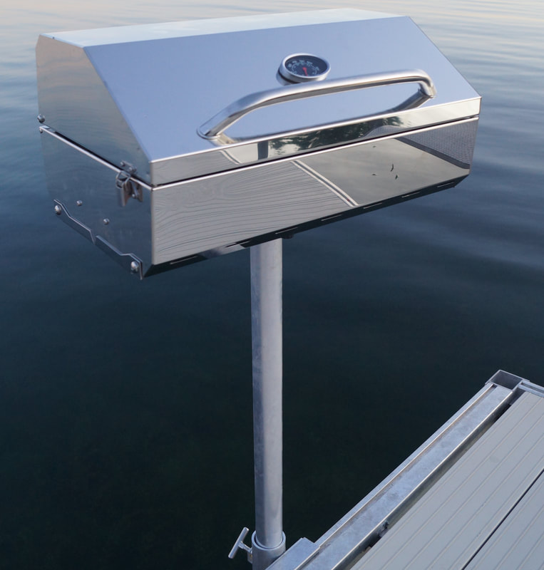 Dock mounted grill