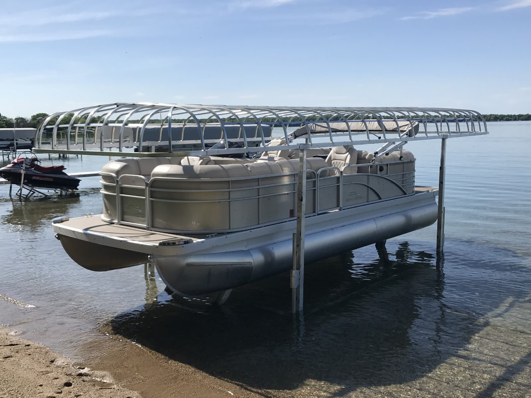 Lake Area Docks & Lifts Freestanding Sea-Legs Canopy System
